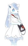 2018 alolan_vulpix alternate_species bag blue_sclera braided_hair canine clothed clothing digital_media_(artwork) dress duffel_bag elpatrixf female fluffy frown furrification hair holding_bag holding_object inner_ear_fluff knock_kneed lillie_(pokemon) long_hair looking_at_viewer mammal nintendo pok&eacute;mon pok&eacute;mon_(species) regional_variant simple_background solo standing sundress video_games white_eyes white_hair 