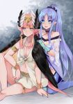 :o armlet aunt_and_niece bare_shoulders black_wings blue_eyes blue_hair blue_scrunchie blush bracelet breasts capelet caster_lily choker circe_(fate/grand_order) cleavage commentary_request dress fate/grand_order fate_(series) feathered_wings gloves hair_ornament hair_scrunchie hairband hand_on_another's_shoulder head_wings hyakuichi jewelry kneeling long_hair medium_breasts mismatched_gloves mismatched_legwear multiple_girls navel pink_hair pointy_ears ponytail scrunchie see-through short_dress sidelocks sitting skirt small_breasts strapless strapless_dress sweatdrop thighhighs thighlet very_long_hair white_skirt wings 