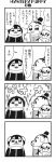  4koma :3 animal animal_ears bangs bkub blunt_bangs box calimero_(bkub) cellphone chakapi comic debris dog dog_ears greyscale halftone highres holding holding_phone honey_come_chatka!! jacket looking_at_phone monochrome multiple_girls phone scarf scrunchie shirt short_hair simple_background smartphone smile snout sparkling_eyes speech_bubble speed_lines surprised sweatdrop talking topknot translation_request two-tone_background 