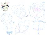  &lt;3 absurd_res anus bijou character_name english_text female feral grinding hamster hamtaro_(series) hi_res mammal masturbation ota_(artist) plump_labia pussy rodent simple_background sketch solo text white_background 