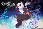 &lt;3 2018 bear blush cute fan_character jumping male mammal music music_sheet panda paws scarf senz smile 