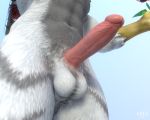  2019 3d_(artwork) avian balls bird digital_media_(artwork) eagle erection flower humanoid_penis kreic male nude penis plant rose solo weapon 