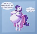 anthro big_breasts breasts clothing english_text female forfun41 friendship_is_magic huge_breasts hyper hyper_pregnancy my_little_pony pregnant rarity_(mlp) text undressing 