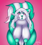  2018 anthro arizona arizonathevixen bent_over big_breasts breasts digital_media_(artwork) female huge_breasts lactating mammal milk nipples nude obese open_mouth overweight piercing simple_background skunk solo thick_thighs voluptuous wide_hips 