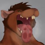  anthro breath brown_fur buckteeth da~blueguy drooling fur gaping_mouth green_eyes imminent_vore looking_at_viewer male male_pred mammal mouth_shot nacho open_maw open_mouth rat rodent saliva simple_background solo teeth tongue tongue_out vore 
