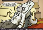  anthro bulge comic dialogue dragon inflation male male/male naughtymorg sofa 