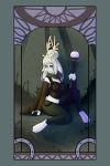  druid elvche female horn jackalope lagomorph magic_user mammal rabbit tribal_spellcaster 