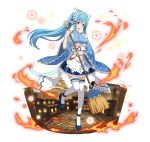  :d alternate_costume animal_ears apron asuna_(sao) asuna_(sao-alo) blue_eyes blue_footwear blue_hair blue_kimono blue_skirt broom cat_ears cat_tail enmaided extra_ears faux_figurine fire floating_hair frilled_legwear frilled_skirt frilled_sleeves frills full_body hair_ornament high_ponytail holding holding_broom japanese_clothes kimono leg_up long_hair looking_at_viewer maid miniskirt official_art open_mouth pointy_ears simple_background skirt smile solo standing standing_on_one_leg striped sword_art_online sword_art_online:_code_register tail thighhighs vertical-striped_skirt vertical_stripes very_long_hair white_apron white_background white_legwear zettai_ryouiki 