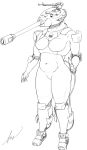  2015 animate_inanimate armor belly black_and_white breasts cable cannon female freduardvonstewar gun hi_res holding_object humanoid living_machine machine machine_gun monochrome navel ranged_weapon russian sharp_teeth signature simple_background slightly_chubby smile smirk solo soviet_union tank tankmorph teeth vehicle weapon white_background world_war_2 