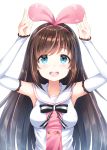  :d a.i._channel absurdres arms_up bangs black_bow blue_eyes blush bow breasts brown_hair commentary_request detached_sleeves eyebrows_visible_through_hair fingernails hair_ribbon hairband highres kizuna_ai long_hair long_sleeves looking_away looking_up medium_breasts multicolored_hair open_mouth pink_hair pink_hairband pink_ribbon ribbon sailor_collar shirt simple_background sleeveless sleeveless_shirt sleeves_past_wrists smile solo streaked_hair striped striped_bow sunsuke upper_body upper_teeth very_long_hair virtual_youtuber white_background white_sailor_collar white_shirt 