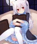  animal_ear_fluff animal_ears blancpig_yryr blush cat_ears dress eyebrows_visible_through_hair hair_between_eyes highres long_hair looking_at_viewer nora_cat nora_cat_channel red_eyes smile solo virtual_youtuber 