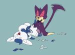  condom cum duo erection feline female male male/female mammal meowstic nintendo nude oscar_(purrloin) oscar_the_purrloin penis pok&eacute;mon pok&eacute;mon_(species) purrloin pussy safe_sex sex simple_background vaginal video_games wearing_condom 