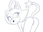  2018 anthro bent_over blaze_the_cat butt cat feline female hearlesssoul looking_back mammal nude open_mouth pussy sketch solo sonic_(series) 