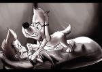  anthro bandage bow_tie canine digital_media_(artwork) dog duo eyewear feral glasses human jay_ward_productions male mammal mr._peabody mr._peabody_and_sherman sherman tailwag uhoh what-the-wabac wounded 