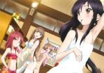  accel_world bra kouzuki_yuniko kurasaki_fuuko kurashima_chiyuri kuro_yuki_hime panties thighhighs topless towel underwear 