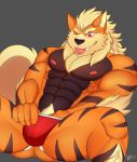  anthro arcanine canine male mammal muscular muscular_male nintendo pok&eacute;mon pok&eacute;mon_(species) sirwolfybuns tongue video_games 