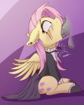  2018 absurd_res balls clothing cutie_mark digital_media_(artwork) disembodied_penis duo equine fearingfun feathered_wings feathers fluttershy_(mlp) friendship_is_magic hair hi_res long_hair male mammal my_little_pony oral pegasus penis pink_hair running_makeup sex solo_focus tears until_the_choker_breaks wings 