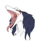  alpha_channel cheekfluff droopy_ears epicwang fangs female fluffy hair long_hair looking_at_viewer open_maw rain_silves scar sergal simple_background solo teeth tongie transparent_background yellow_eyes 