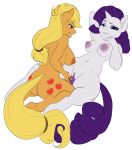  2015 alpha_channel anthro anthrofied applejack_(mlp) areola blonde_hair breasts butt cutie_mark digital_media_(artwork) dildo duo earth_pony equine eyeshadow female female/female freckles friendship_is_magic g-blue16 hair hi_res horn horse makeup mammal my_little_pony navel nipples nude penetration pony ponytail purple_hair pussy rarity_(mlp) sex_toy simple_background smile toying_partner transparent_background unicorn vaginal 