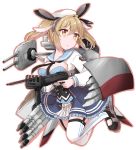  aa_gun animal_ears beret blonde_hair blush breasts buttons cannon dress gun hair_between_eyes hat highres katamichi_(ktmc) long_sleeves machinery mast medium_breasts mp40 neckerchief open_mouth sailor_collar short_twintails skirt smokestack solo submachine_gun thighhighs torpedo_tubes turret twintails weapon white_legwear yellow_eyes z31_(zhan_jian_shao_nyu) zhan_jian_shao_nyu 