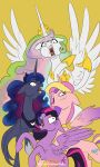  2018 crown equine feathered_wings feathers female feral friendship_is_magic glittering-white group horn jewelry mammal my_little_pony necklace princess_cadance_(mlp) princess_celestia_(mlp) princess_luna_(mlp) twilight_sparkle_(mlp) winged_unicorn wings 