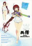  absurdres arm_up bangs bare_arms bare_legs bare_shoulders barefoot bow braid breasts brown_hair casual_one-piece_swimsuit cleavage closed_mouth collarbone frilled_swimsuit frills full_body gun hairband heterochromia highres holding large_breasts long_hair looking_at_viewer official_art one-piece_swimsuit page_number rifle ryoubi_(senran_kagura) scan senran_kagura senran_kagura_peach_beach_splash sidelocks simple_background smile solo swimsuit translation_request very_long_hair water_gun weapon white_swimsuit yaegashi_nan 