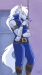  anthro blush canine clothed clothing detailed_background doopcity fully_clothed male mammal pretty_cure wolf wolfrun 