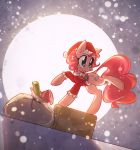  2017 blue_eyes bow building chimney christmas costume cute cutie_mark earth_pony equine eyelashes female feral friendship_is_magic gift hair hat holding_object holidays horse house looking_back makeup mammal mascara mirroredsea moon my_little_pony night pink_hair pinkie_pie_(mlp) pony roof sack santa_costume santa_hat shadow snow snowing solo winter 