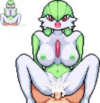  1boy 1girl alpha_channel areolae belly big_breasts breasts cowgirl_position creampie cum cum_in_pussy cum_inside erection feet female gardevoir green_hair green_nipples green_skin hetero human humanoid interspecies looking_at_viewer male male_pov moan moaning navel nintendo nipples no_background nude open_mouth penetration penis pixel_art pixlube pok&eacute;mon_(species) pokemon pokemon_rse pov pussy red_eyes sex short_hair simple_background spread_legs spreading teeth text tongue vagina vaginal_penetration veins veiny_penis video_games watermark white_skin 