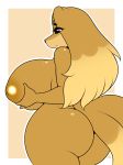  2018 big_breasts big_butt breasts butt canine digital_media_(artwork) dog dogmom female huge_breasts inverted_nipples kloudmutt mammal nipples saluki solo thick_thighs 