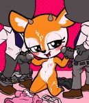  aggressive_retsuko antelope anthro blush breasts cum cum_on_breasts cum_on_face cum_on_leg cum_on_stomach double_handjob erection eyelashes female female_focus gaturo group group_sex handjob hi_res humanoid_penis male male/female mammal navel nude penis pussy sanrio sex simple_background solo_focus threesome tsunoda vein veiny_penis 