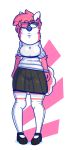  anthro canine clothed clothing dogfluid female footwear hair legwear mammal shoes simple_background socks solo standing thigh_socks toony 