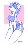  anthro cervine clothed clothing dogfluid female hair looking_at_viewer mammal simple_background solo wide_hips 