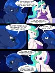  anthro big_breasts breasts clothed clothing comic dialogue digital_media_(artwork) duo english_text equine eye_contact female friendship_is_magic hair hi_res horn long_hair mammal multicolored_hair my_little_pony open_mouth princess_celestia_(mlp) princess_luna_(mlp) suirano text winged_unicorn wings 