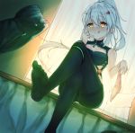  :q ayanami_(azur_lane) azur_lane black_legwear black_shorts blush bow bow_panties breasts brown_eyes cleavage closed_mouth crossed_legs curtains dutch_angle glowing glowing_eyes hair_ornament hand_up high_ponytail holding holding_panties long_hair medium_breasts no_shoes nose_blush panties panties_removed panties_under_pantyhose pantyhose pink_panties ponytail prpr_friends short_shorts shorts shorts_removed silver_hair sitting smile soles solo thighband_pantyhose tongue tongue_out transparent underwear very_long_hair window 