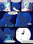  &lt;3 anthro big_breasts breasts clothed clothing comic dialogue digital_media_(artwork) duo english_text equine eyes_closed female female/female friendship_is_magic hair hi_res horn long_hair mammal multicolored_hair my_little_pony open_mouth princess_celestia_(mlp) princess_luna_(mlp) suirano text winged_unicorn wings 