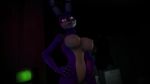  3d_(artwork) animatronic anthro big_breasts bonnie_(fnaf) breasts dialogue digital_media_(artwork) female five_nights_at_freddy&#039;s lagomorph looking_at_viewer machine mammal nipples nude rabbit robot sfrogue simple_background smile solo source_filmmaker standing video_games 