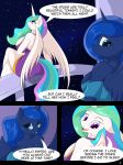  anthro big_breasts breasts clothed clothing comic dialogue digital_media_(artwork) duo english_text equine female friendship_is_magic hair hi_res horn long_hair mammal multicolored_hair my_little_pony open_mouth princess_celestia_(mlp) princess_luna_(mlp) sitting suirano text winged_unicorn wings 