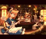  :3 :d ;d animal_ears animal_print apron arm_support ascot bad_id bad_pixiv_id bag blonde_hair blue_dress book book_stack bookshelf boots bottle bow bowtie brown_eyes brown_hair cat_ears cat_print clock commentary_request cup dress ears_down expressionless fake_animal_ears flower fox_ears fox_girl fox_tail frilled_dress frilled_sleeves frills glass glasses globe green_eyes hair_ornament hair_over_one_eye handbag hat hat_ribbon highres indoors jar lantern light_particles long_hair long_sleeves maid_headdress misaki_yuu multiple_girls one_eye_closed open_mouth original parted_lips pendulum_clock pitcher plant plate potted_plant puffy_short_sleeves puffy_sleeves purple_dress radio red_dress ribbon saucer shirt short_hair short_sleeves silver_hair sitting smile star tail teacup teapot twilight waitress white_hair window wrist_cuffs yellow_eyes 