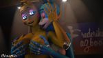  3d_(artwork) animatronic anthro avian bexstinsfm big_breasts bird bonnie_(fnaf) breast_grab breasts chica_(fnaf) chicken digital_media_(artwork) duo female female/female five_nights_at_freddy&#039;s hand_on_breast lagomorph licking machine mammal nipples nude open_mouth rabbit robot smile tongue tongue_out video_games 