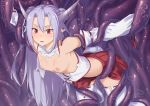  blush breasts horns jpeg_artifacts long_hair nipples no_bra pointed_ears purple_hair red_eyes skirt tagme_(artist) tagme_(character) tentacles thighhighs torn_clothes 