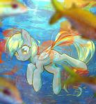 2017 ambient_fish blonde_hair derpy_hooves_(mlp) equine feathered_wings feathers female feral fish friendship_is_magic hair mammal marine mirroredsea my_little_pony pegasus solo underwater water wings 