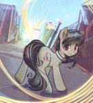  2017 black_hair bow_tie cutie_mark day earth_pony equine female feral friendship_is_magic hair horse looking_at_viewer mammal mirroredsea my_little_pony octavia_(mlp) outside pony sky smile solo 