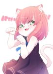  1girl cat dress furry green_eyes original paw_pose pink_hair short_hair solo yuuki_(yuyuki000) 