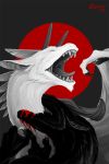  2017 ambiguous_gender bite blood claws digital_media_(artwork) dragon duo ezevin feral fur furred_dragon membranous_wings open_mouth teeth tongue wings 