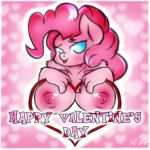  &lt;3 2014 anthro anthrofied big_breasts blue_eyes breasts chest_tuft digital_media_(artwork) earth_pony ep777 equine female friendship_is_magic fur hair hi_res holidays horse looking_at_viewer mammal my_little_pony nipples pink_fur pink_hair pinkie_pie_(mlp) pony solo tongue tongue_out tuft valentine&#039;s_day 