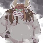  2018 anthro belly blush bovine garouzuki general_kai kung_fu_panda male mammal overweight overweight_male solo yak 