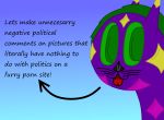  cat feline fur gradient green_eyes male mammal ms_paint open_mouth politics purple_fur simple_background snakysoft_studios solo star stardust text the_truth 