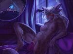  2018 anal anal_masturbation anthro blush breasts butt buttplug charr dildo feline female furmessiah_(character) guild_wars inside looking_at_viewer mammal masturbation multi_ear nipples pussy pussy_juice sex_toy solo toying_self vaginal vaginal_masturbation video_games yoshi2332 