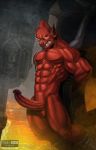  2016 angry balls big_penis bound capcom demon demon&#039;s_crest erection fangs firebrand gargoyle glowing glowing_eyes hands_tied male membranous_wings muscular nude penis pointy_ears red_skin shackles sharp_teeth solo teeth todex video_games wings 